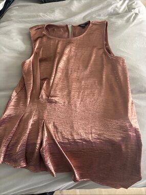 Express Shimmery Rose Gold Sleeveless Blouse